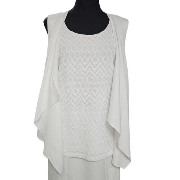 Chico's Anni Texture Tank And Lyocell Flowy, Sharkbite Duster Summer Set, Size 4 - Picture 1 of 10